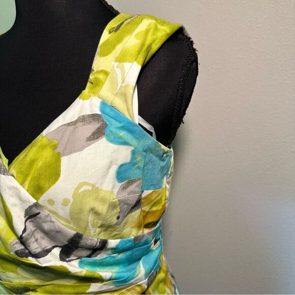 Liz Claiborne Y2K Green and Blue Ruched Sheath Dress - Picture 6 of 8